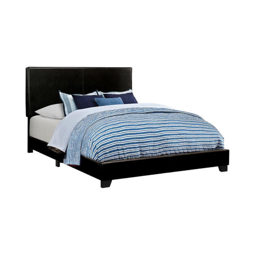 Coaster Queen Bed With Black Pu Finish 300761Q