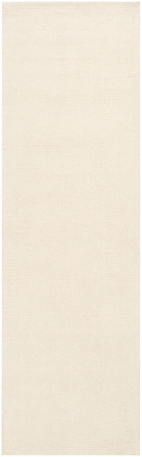 3' x 12' Solid White Hand Loomed Rectangular Area Throw Runner