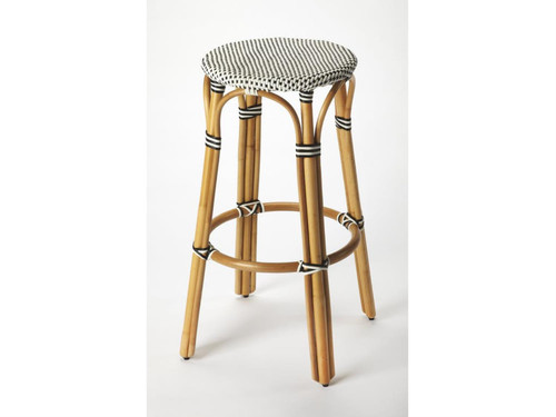 Butler Transitional Designer Edge Round Black Bar Stool 9370295
