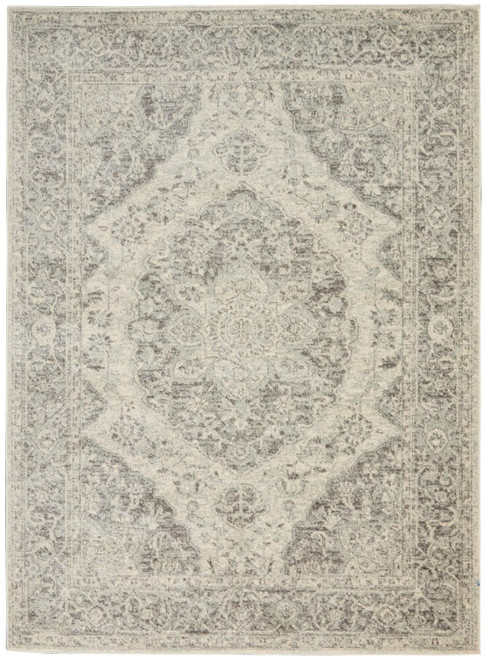 Nourison Tranquil 4' X 6' Ivory And Grey Area Rugs 099446485038