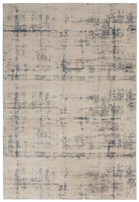 Nourison Rustic Textures 5'3"X7'3" Ivory And Blue Area Rugs 099446476333