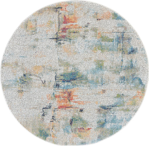 Nourison Global Vintage 6' X 6' Ivory And Multicolor Area Rugs 099446475121