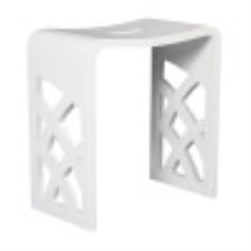 ALFI brand White Matte Solid Surface Resin Bathroom/Shower Stool ABST88
