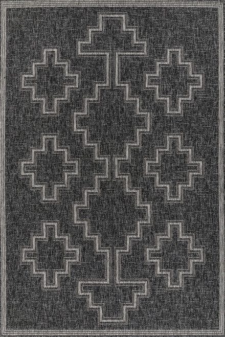 Momeni Hampton Geometric 8' x 10' Area Rugs In Black Finish HAMPOHAM-9BLK80A0