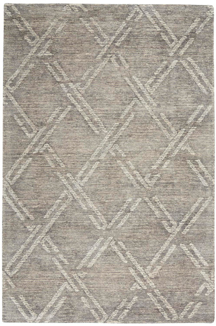 Nourison Venosa Grey And Ivory 5'3" x 7'3" Area Rug 099446786999