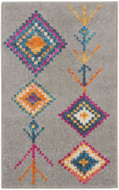 Nourison Passion Grey And Multi 1'10" x 2'10" Area Rug 099446803245