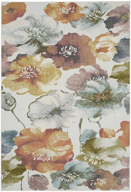 Nourison Trance Ivory And Multi 6'6" x 9'6" Area Rug 099446797124