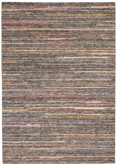 Nourison Plateau Grey And Flame 5'6" x 7'5" Area Rug 099446787583