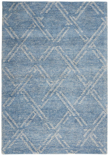 Nourison Venosa Blue And Ivory 5'3" x 7'3" Area Rug 099446786944