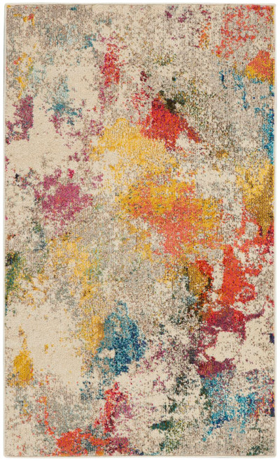 Nourison Celestial Ivory And Multicolor 3' x 5' Area Rug 099446801012