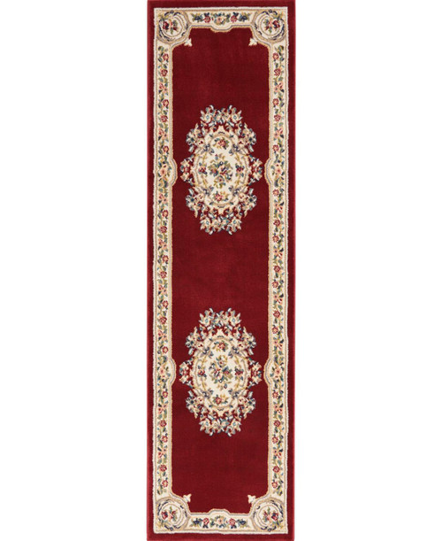 Nourison Aubusson Red 2'2" x 12' Area Rug 099446845153