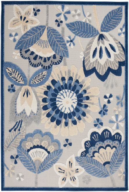Nourison Aloha Blue And Grey 6' x 9' Area Rug 099446828866