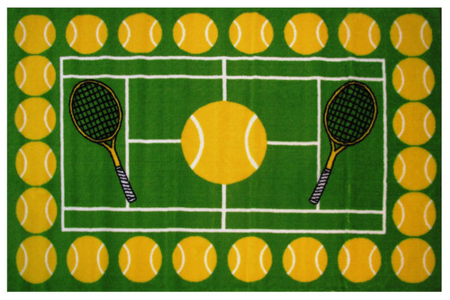 La Rug Fun Time Tennis Time 39" X 58" Area Rug With Multi-Color FT-002 3958