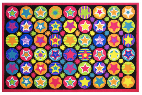La Rug Fun Time Stars 39" X 58" Area Rug With Multi-Color FT-78 3958