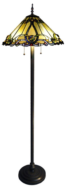 Chloe Lighting 2 Light Victorian Floor Lamp With Multi-Colored CH1B518AV18-FL2