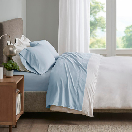 Sleep Philosophy Casual Polyester And Coolmax Sheet Set With Blue SHET20-1191