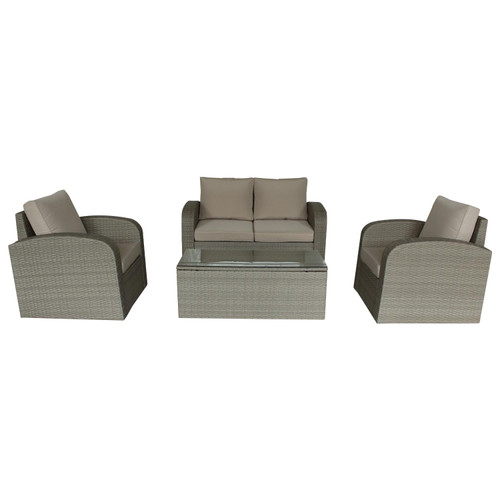Luxury Living Furniture 4 Piece Wicker Rattan Outdoor Lounge Set SF-0252-T