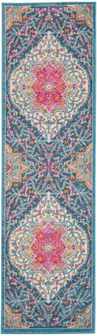 Nourison Passion 2'2" x 7'6" Runner Rug With Blue Finish 099446781048
