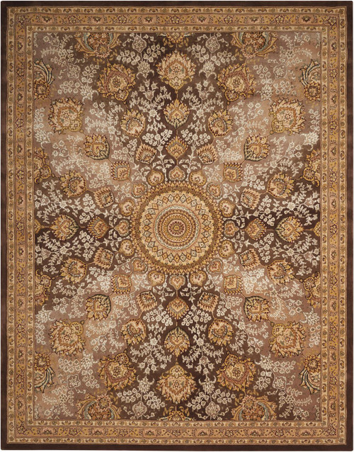 Nourison Traditional 7'9" x 9'9" Rectangle Area Rugs In Chocolate 099446105646