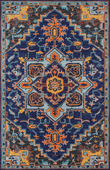 Momeni Ibiza 6' X 9' Rectangle Area Rugs With Navy Finish IBIZAIBI-2NVY6090