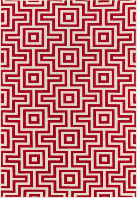 Momeni Baja 3'11" X 5'7" Rectangle Area Rugs With Red Finish BAJA0BAJ10RED3B57