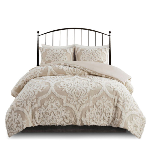Madison Park Cotton Tufted Comforter Set With Taupe Finish MP10-7102