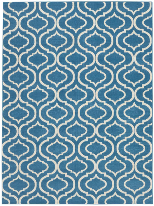 Nourison Jubilant Rectangle 6' x 9' Blue Area Rug 099446479693