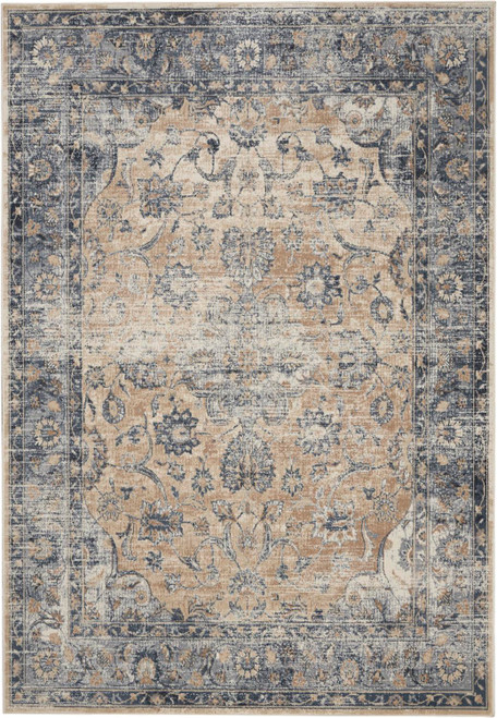 Kathy Ireland Home KI25 Malta 5'3" x 7'7" Blue And Ivory Area Rug 099446495419