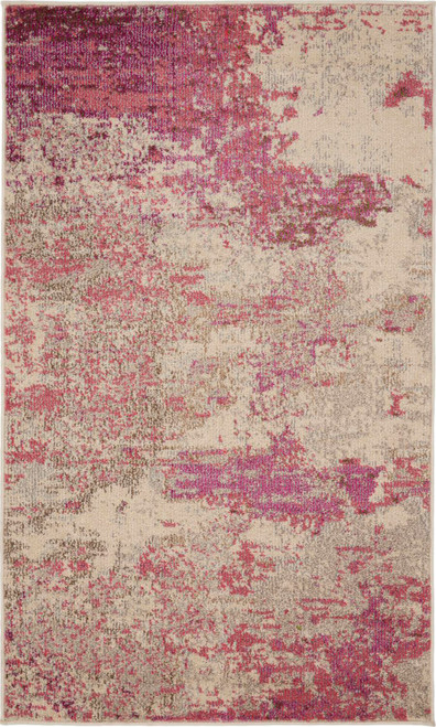 Nourison Celestial Rectangle 3' x 5' Ivory And Pink Area Rug 099446742520