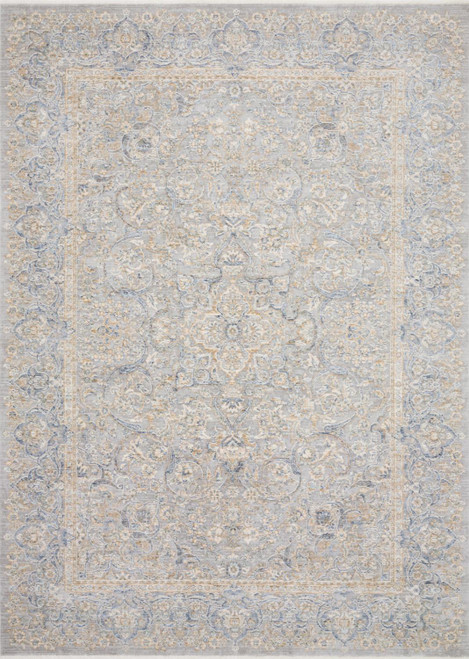 Loloi Traditional 7'-10" X 7'-10" Round Area Rugs In Stone PANDPAN-01SNGO7A0R