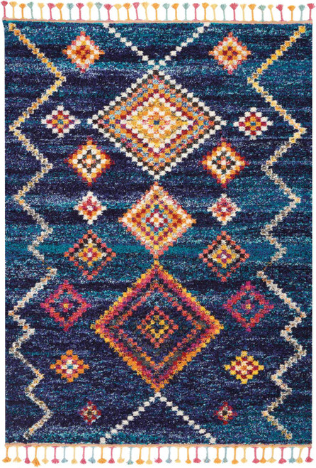 Nourison Plush Rectangle 6'7" X 9'6" Area Rugs In Navy Finish 099446463524