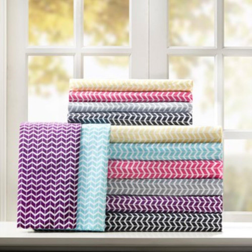 Intelligent Design Queen Printed Microfiber Sheet Set With Purple ID20-1033
