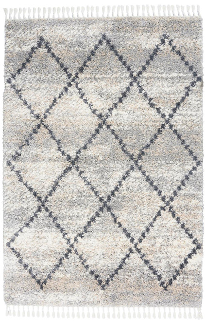 Nourison Scandinavian Shag 5'x8' Silver Grey Area Rug 099446716064