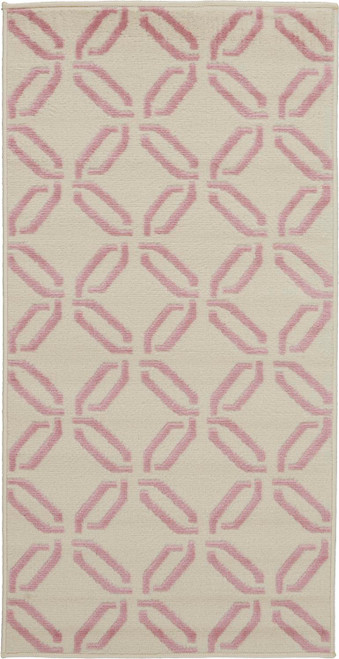 Nourison Jubilant 2' x 4' Small White and Pink Area Rug 099446479549