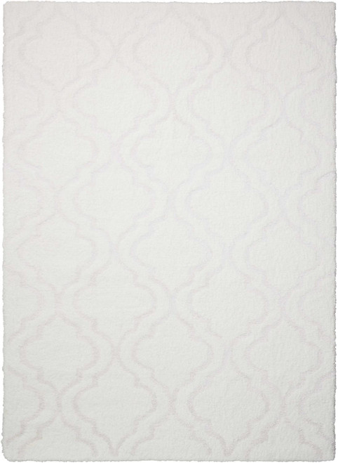 Nourison Shag 7'6" X 9'6" Rectangle Area Rugs In White Finish 099446368744
