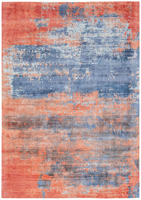 Nourison Rayon 8' X 11' Rectangle Area Rugs In Blue And Brick 099446177575