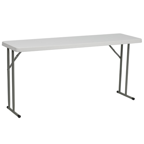 Flash Furniture Granite White Plastic Folding Training Table RB-1860-GG