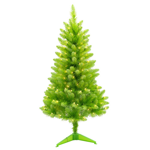 4’ Pre-Lit Fashion Green Pine Artificial Christmas Tree - Clear Lights - 33400713