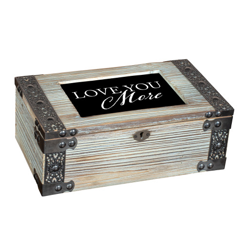 9.75" Brown "LOVE YOU MORE" Treasure Rustic Elegance Music Box