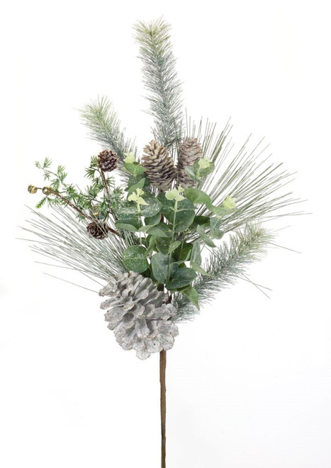 28" Pine and Eucalyptus Floral Decorative Artificial Christmas Spray