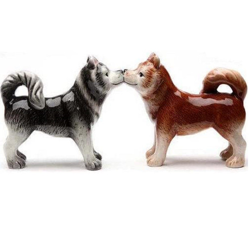Huskies Ceramic Salt and Pepper Shaker Set Husky