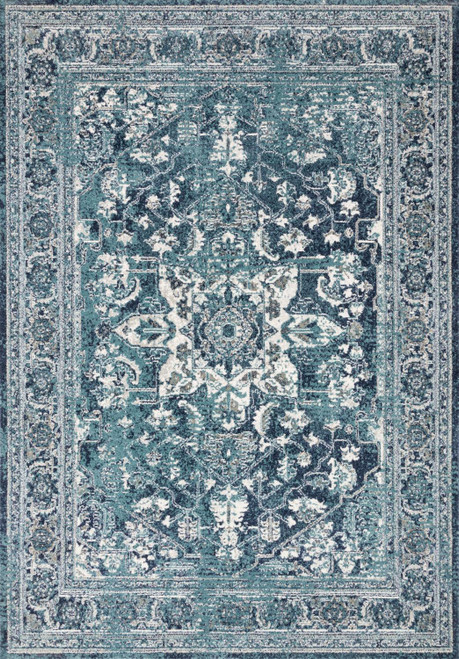 Loloi Joaquin 7'-10" X 10'-10" Area Rugs In Ocean And Ivory JOAQJOA-01OCIV7AAA