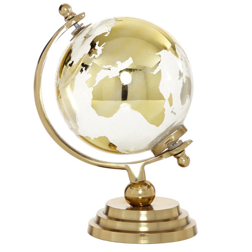 Zimlay Modern Gold Glass And Aluminum Globe Decor 52475