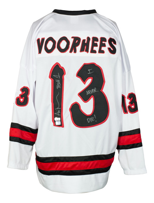 Ari Lehman Signed Custom Jason Voorhees Hockey Jersey I Never Die BAS