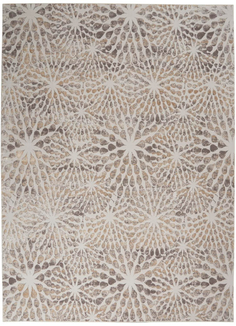 Nourison Sleek Textures 7'10" x 10'6" Ivory And Beige Area Rug 099446711939
