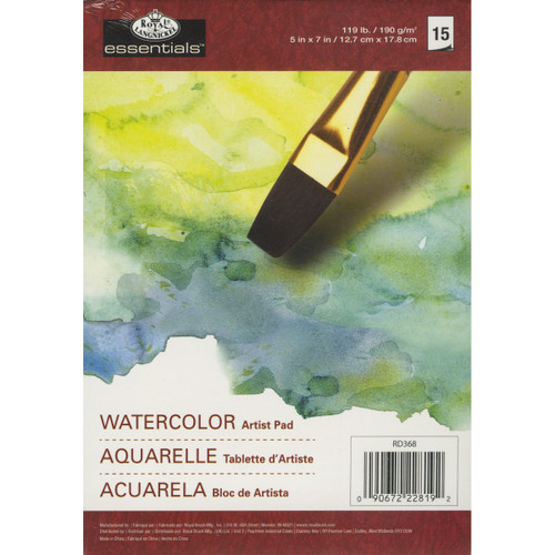 essentials(TM) Watercolor Artist Paper Pad 5"X7"-15 sheets