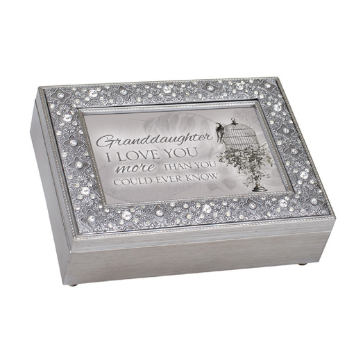 8” Timeless Silver “Granddaughter I Love You” Music Box