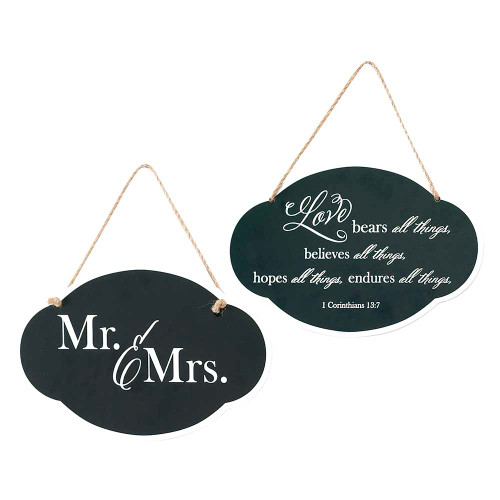 9.2" Green and Black Love Quotes Printed Wall Plaque