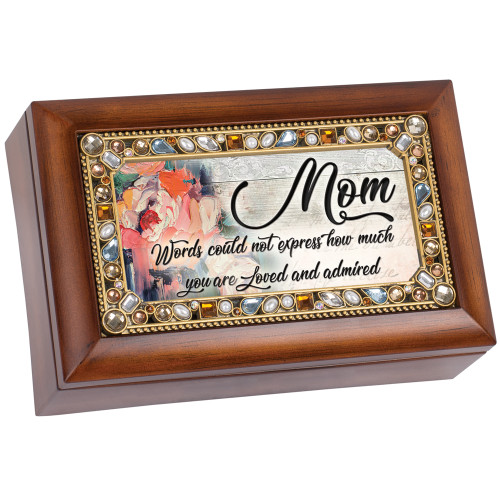 6" Brown and Gold Colored Mom's Love Themed Rectangular Music Box