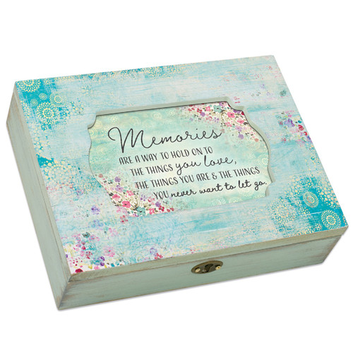 8.5” Photo Insert "Memories" Weathered Decoupage Jewelry Music Box
